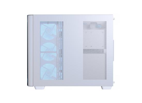 AeroCool P500C (White) ARGB ATX Mid Tower Gaming Case – Panoramic View, Dual Chamber, Tempered Glass, 4x ARGB Mirage Fans